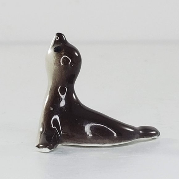 Bone China Japan Seal Sea Lion Miniature Figurine Tiny - Picture 4 of 6
